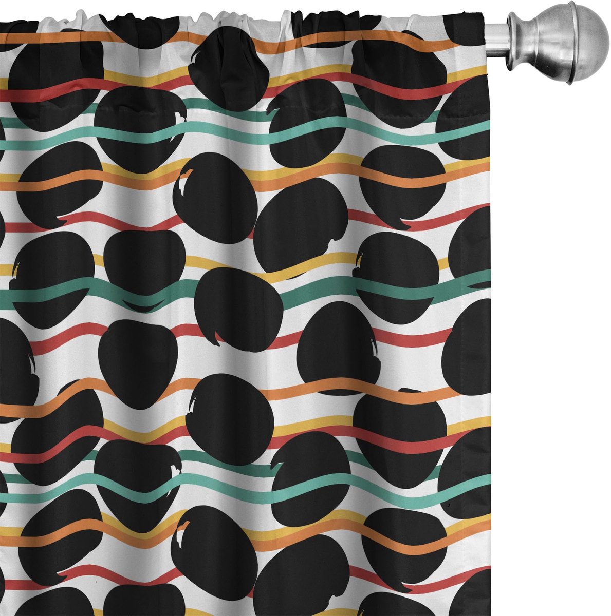 ABAKUHAUS Abstracte Gordijnen – 2x75x225 cm – Microvezel – Koksgrijs Multicolor Koksgraue Multicolor
