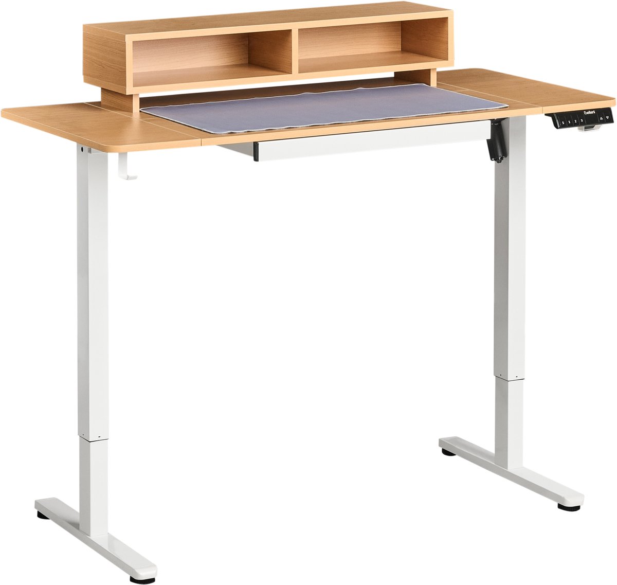 LUCAMA - Verstelbaar bureau elektrisch - Bruin/Wit - Staal