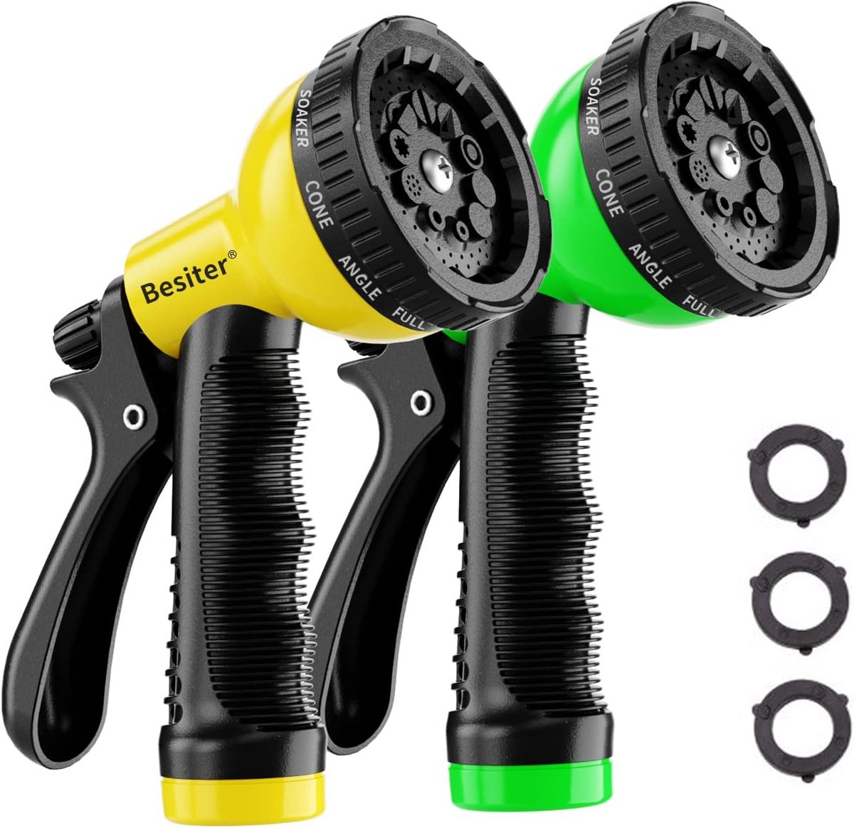 Set van 2 Tuinslang Sproeiers - Hogedruk Nozzle met 10 Spuitstanden voor Auto Wassen en Tuinbesproeiing