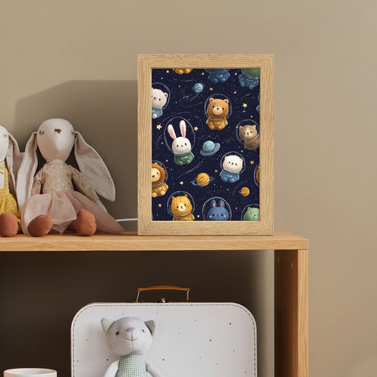 Nachtlampje 15x20 cm - Kinder lamp - Dieren - Sterrenhemel - Ruimte - Tafellamp kinderkamer - Slaapkamer lamp - Bedlamp kinderen - Kinderlampje stopcontact - Wandlamp babykamer - Nachtlampjes van Merkloos — afbeelding 3