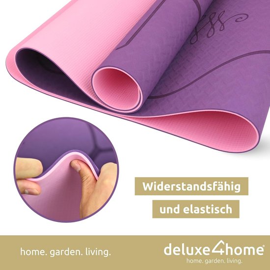 Extra Dikke Antislip Yogamat met Oriëntatielijnen - Geschikt voor Yoga, Pilates en Fitness — afbeelding 2