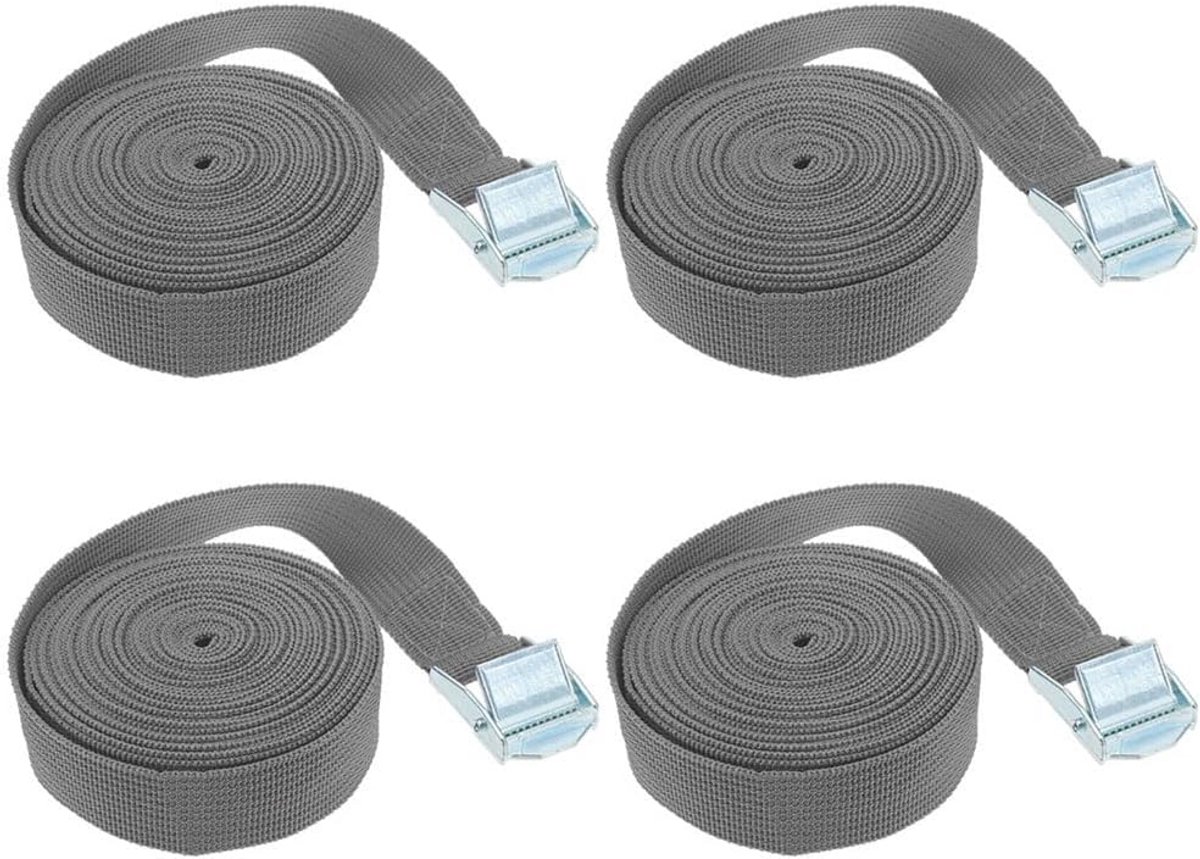 Verstelbare spanbanden set van 4 voor vrachtbagage en motorfietsen - 2 m x 25 mm