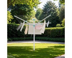Waslijn – In hoogte verstelbaar – Voor tuin – Met wasknijpers
