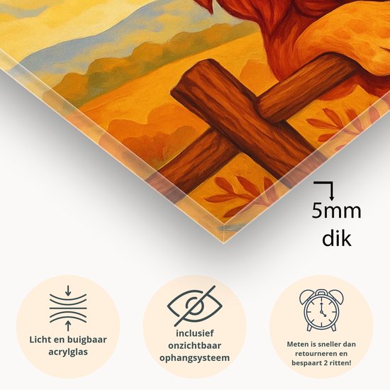 Leeuw wanddecoratie – acrylglas – acrylaat – 75x50 cm