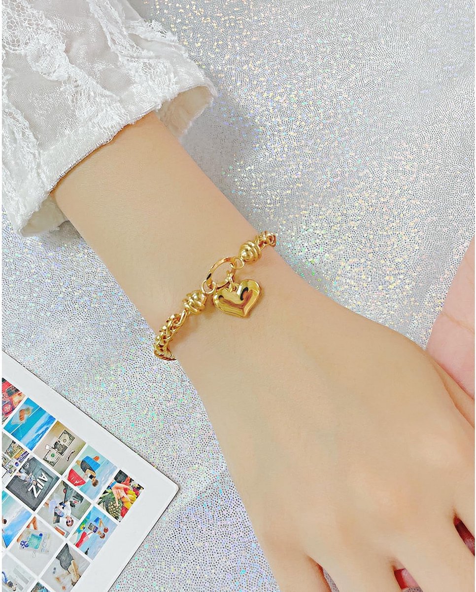 Dames RVS Armband met Hart Hanger en French Rope Schakel