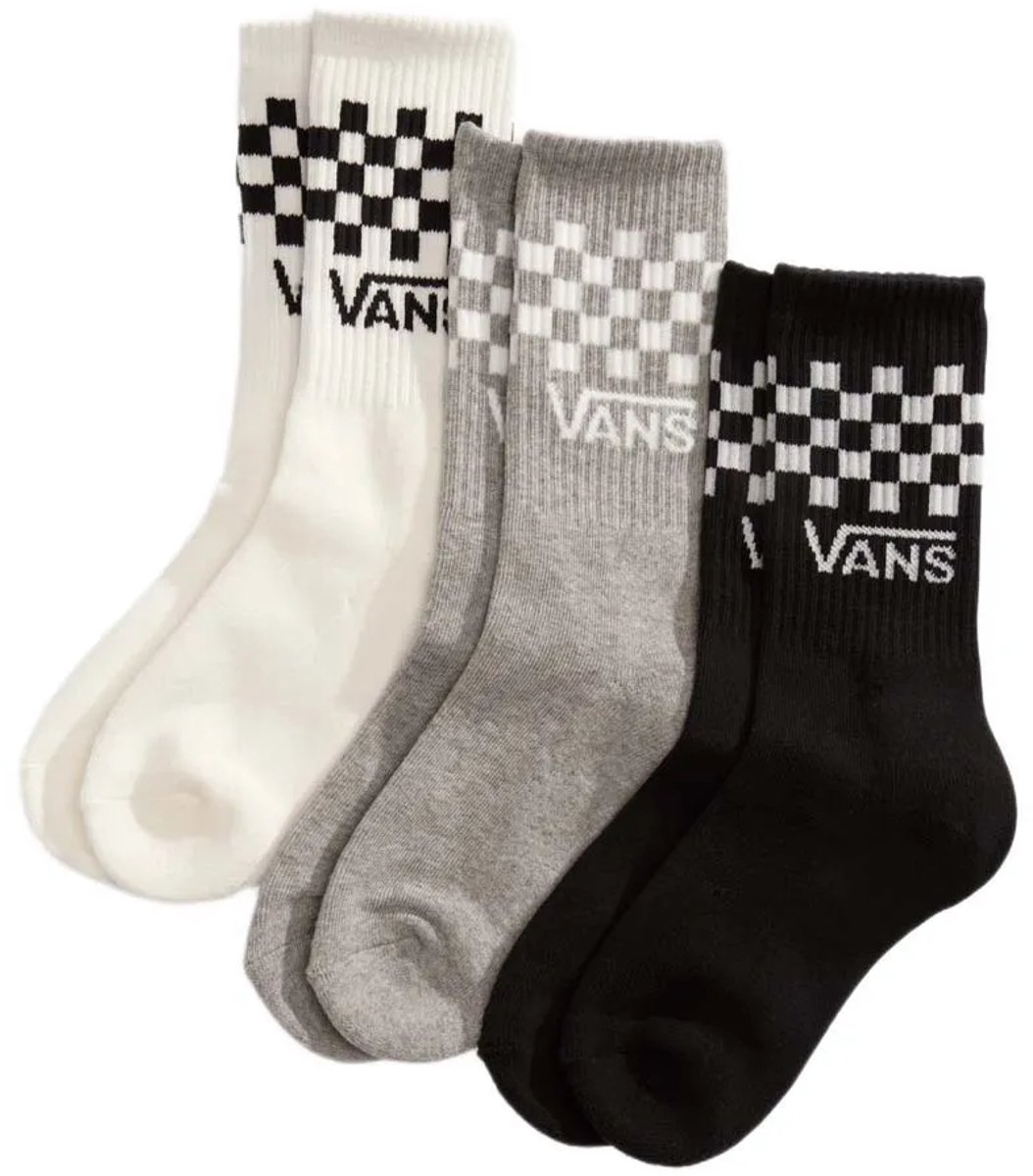 Vans Classic Check Crewsokken 3 Eenheden Veelkleurig Kinderen Zwart
