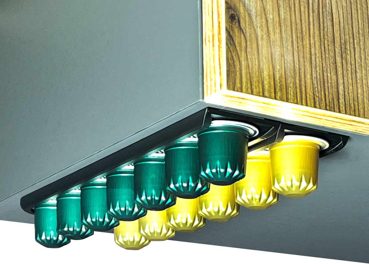 Capsulehouder Zelfklevend - Zwart - 2 Stuks - Koffiecups Houder