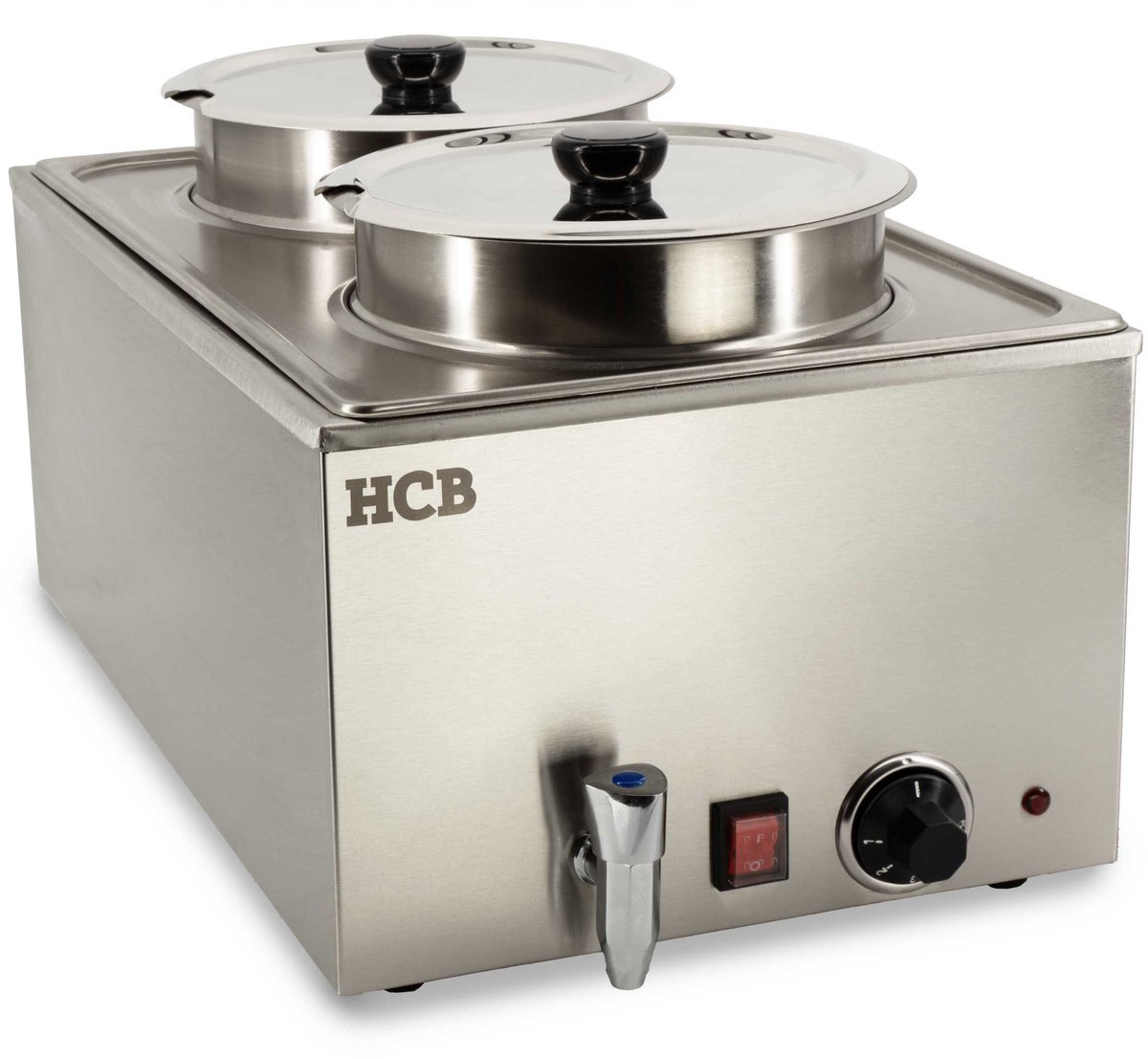 HCB® - Bain marie - hotpot - 2 x 6 liter - 230V - RVS / INOX - 8 kg - 8519