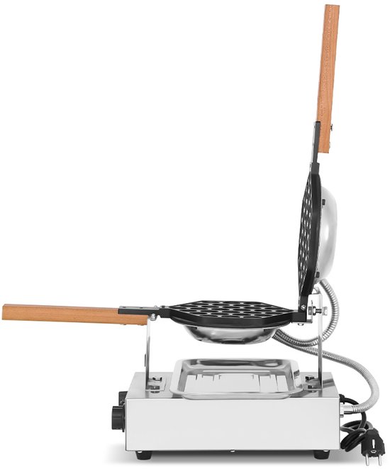 HCB® - Professioneel rond horeca Wafelijzer - bubbel patroon - 230V - Wafelmaker van RVS / INOX - 42x22.5x29 cm (DxBxH) - 20 kg - 8680 — afbeelding 4