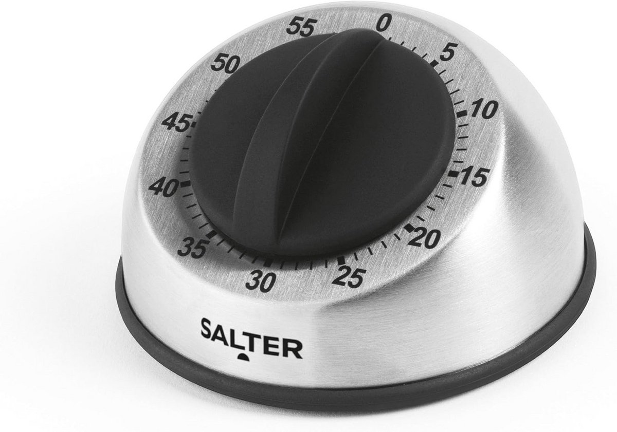 Mechanische Keukentimer 60 Minuten - Roestvrij Staal