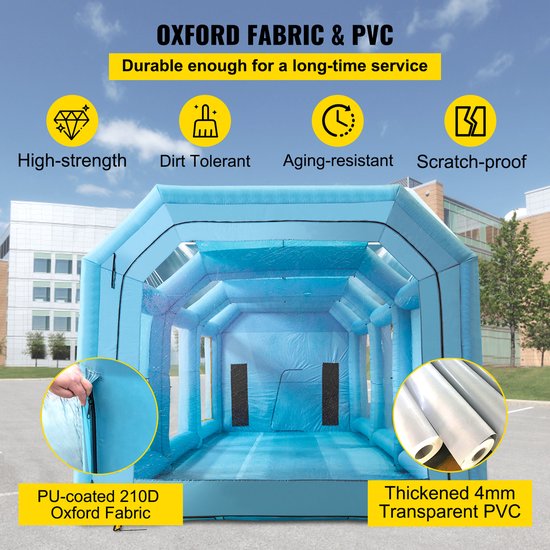 VEVOR Paint Booth Diy Spuitverf Spuitverf Bescherming Tent 10,75x3,9x3,47m Blauw van Merkloos — afbeelding 4
