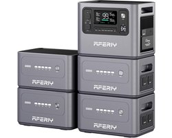 AFERIY 1024 kWh Powerstation - elektrische generator - 2800W met 4 extra accu's - draagbaar stroomstation met uitbreidbare capaciteit - zonnegenerator voor thuis/camper/stroomuitval