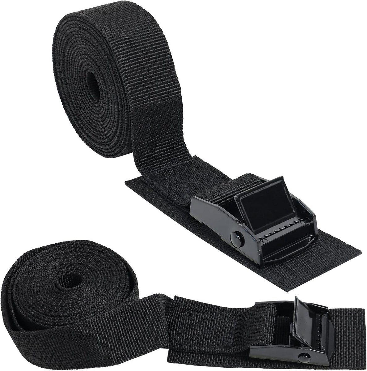 Spanbanden - Robuust & Weerbestendig met Beschermende Padding - Voor Fiets, Motor, Auto & Outdoor Uitrusting - 2 Stuks, 25 mm breed, 0,5 meter tot 5,5 meter lang, EN12195-2, 250 kg / 500 kg Belastbaarheid