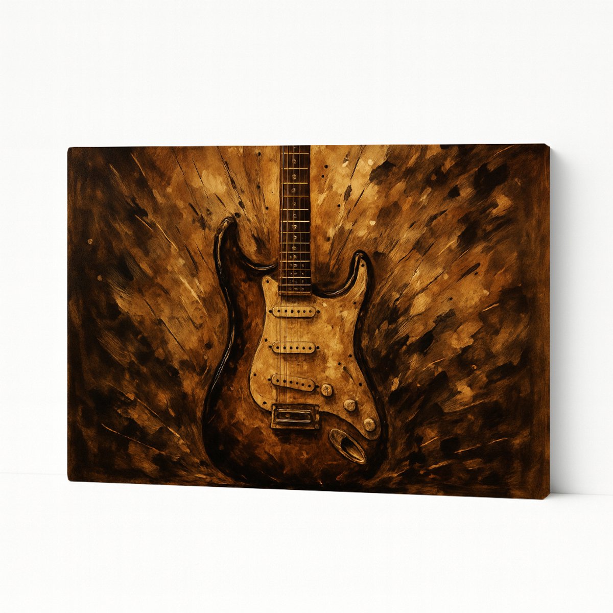 Elektrische gitaar – kunstobject – Canvas schilderij – 70x50 cm