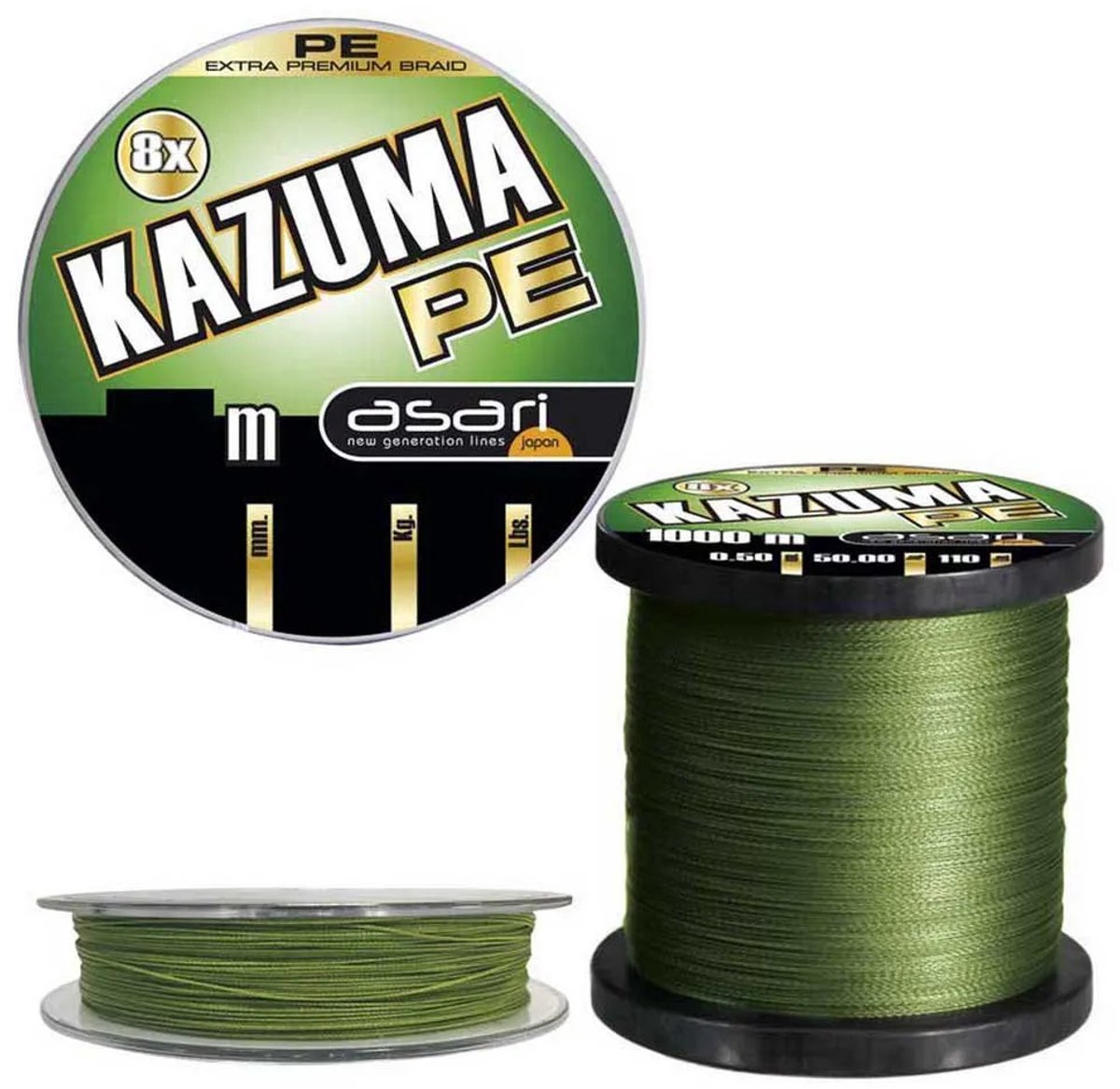 Asari Kazuma 8x Gevlochten Vislijn 300 M Groen 0.160 mm