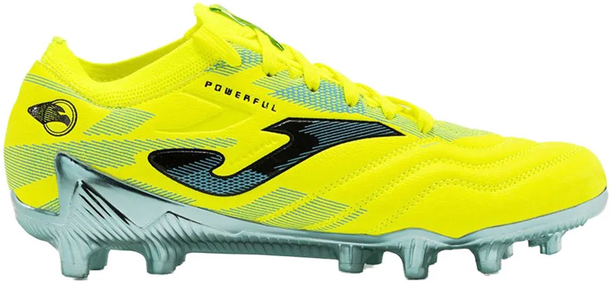 Joma Powerful Cup FG voetbalschoenen in felgeel, ontworpen voor stevige ondergronden, maat EU 44.