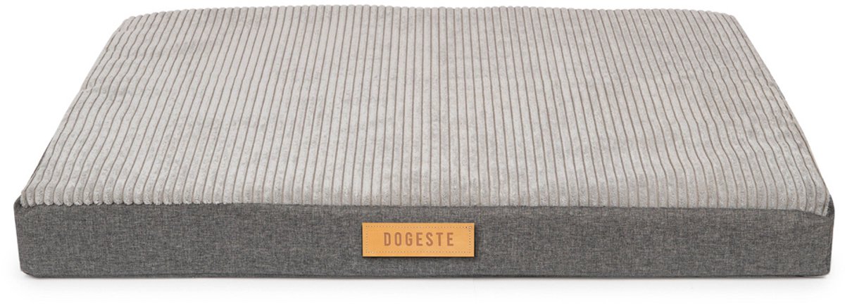 Dogeste orthopedische hondenmatras XXL voor grote honden, ribfluweel en cordura, afneembare hoes, kleur grijs