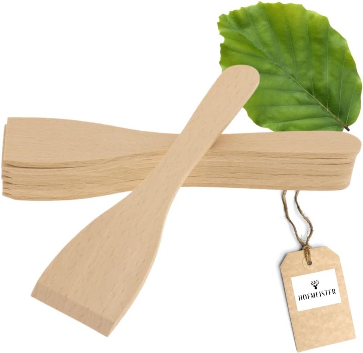 2 x raclette-schraper 13 cm - schraapt zachtjes over gecoate pannetjes - hittebestendige spatel hout
