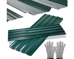12 Stuks Aluminium Golfplaten Dakbedekking - 129x46cm - ca. 7m² - Groen