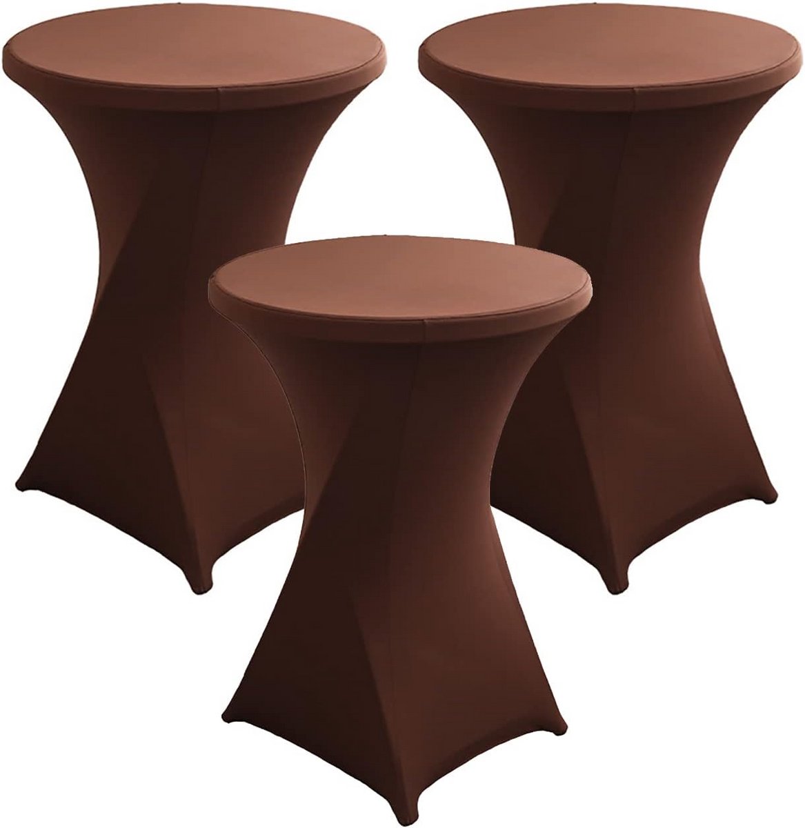 Set van 3 Elastische Tafelhoezen voor Bistrotafels (Ø 60/80 cm) - Wasbaar en Sneldrogend