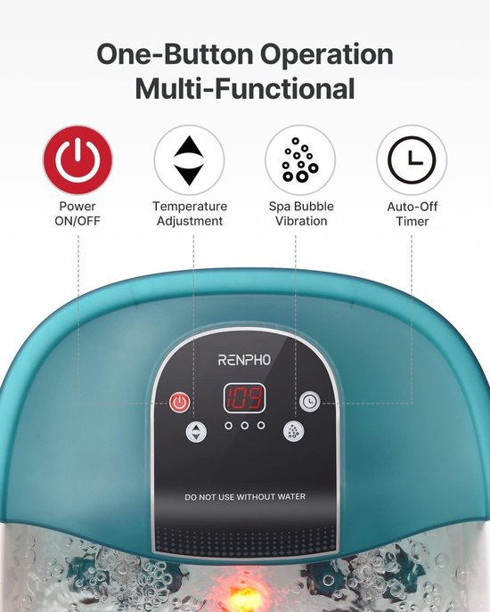 RENPHO Foot Spa Bath Massager - Voetmassage apparaat - Verwarmd ...