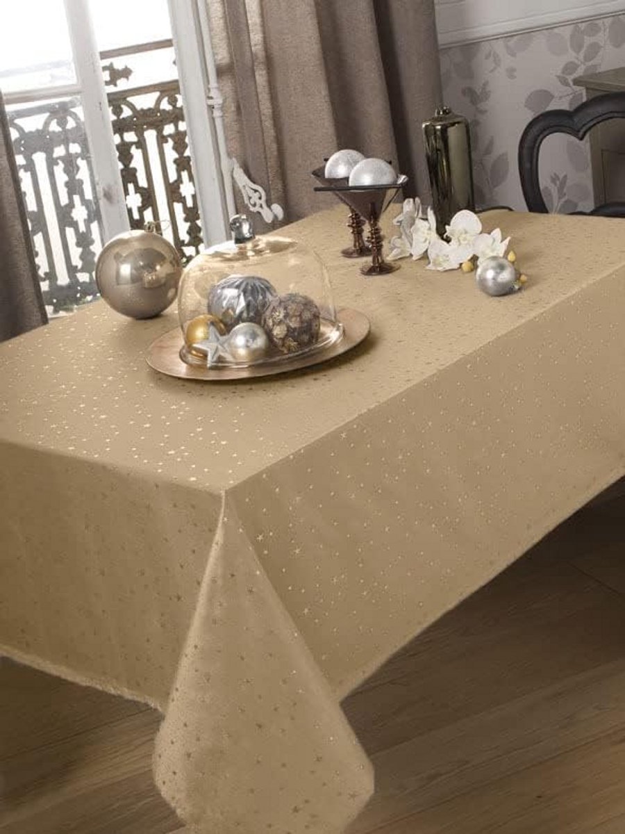 Tafelkleed Rechthoekig Polyester 150x250 cm Champagnekleur - Feestelijk & Stijlvol