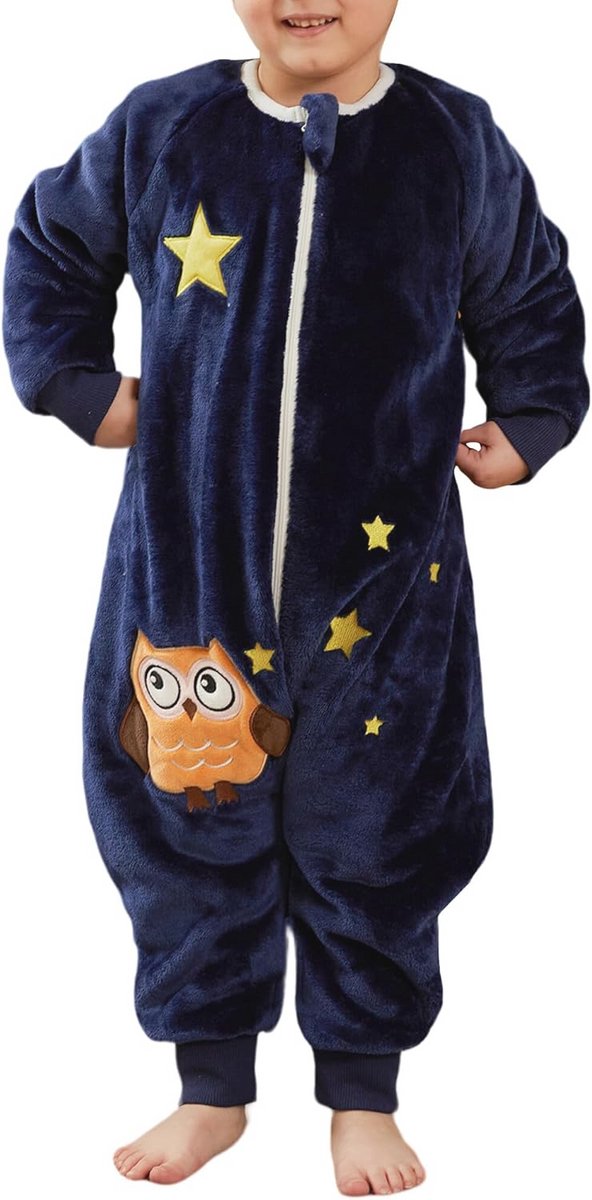 Flanellen Babypyjama Slaapzak met Voeten 3,0 TOG - Behaaglijk Warm voor Kinderen 70-130 cm