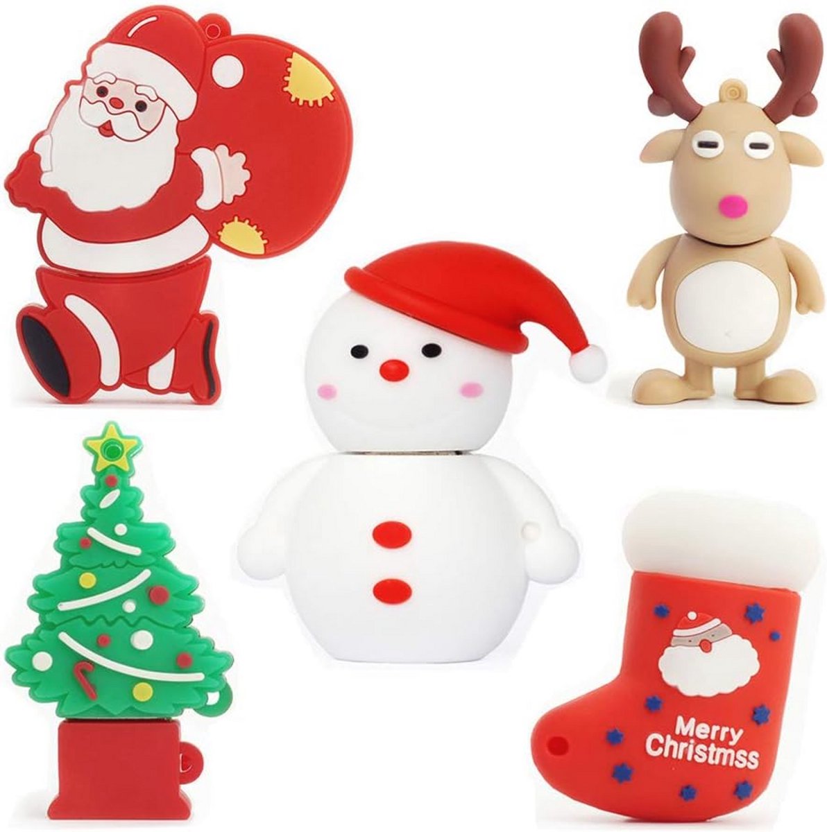 32GB USB Stick 2.0 OTG Geheugenstick - Schokbestendig en Hoge Snelheid - Perfect Cadeau voor Kerstmis (5 stuks)