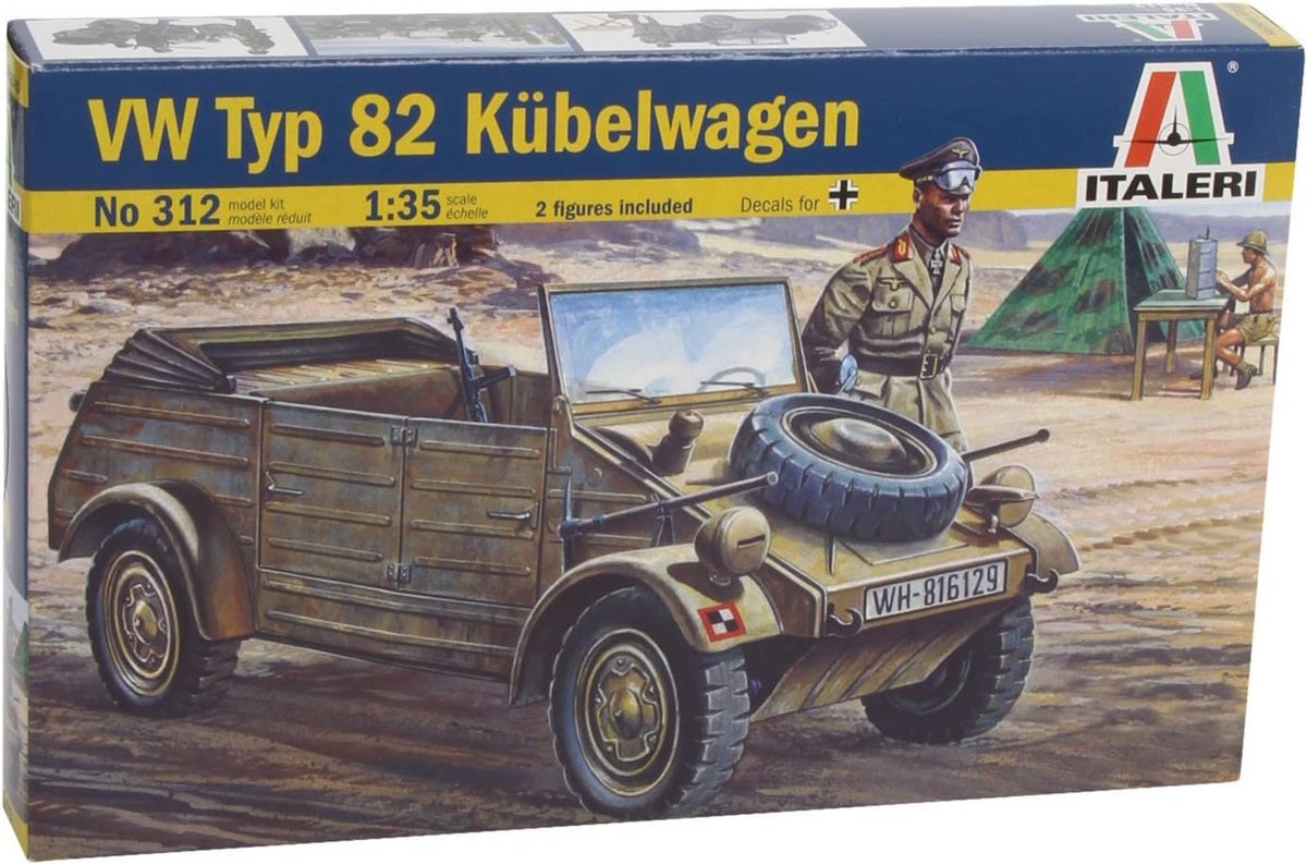 VW Kubelwagen Type 82 Modelbouwset 1:35 met Figuren