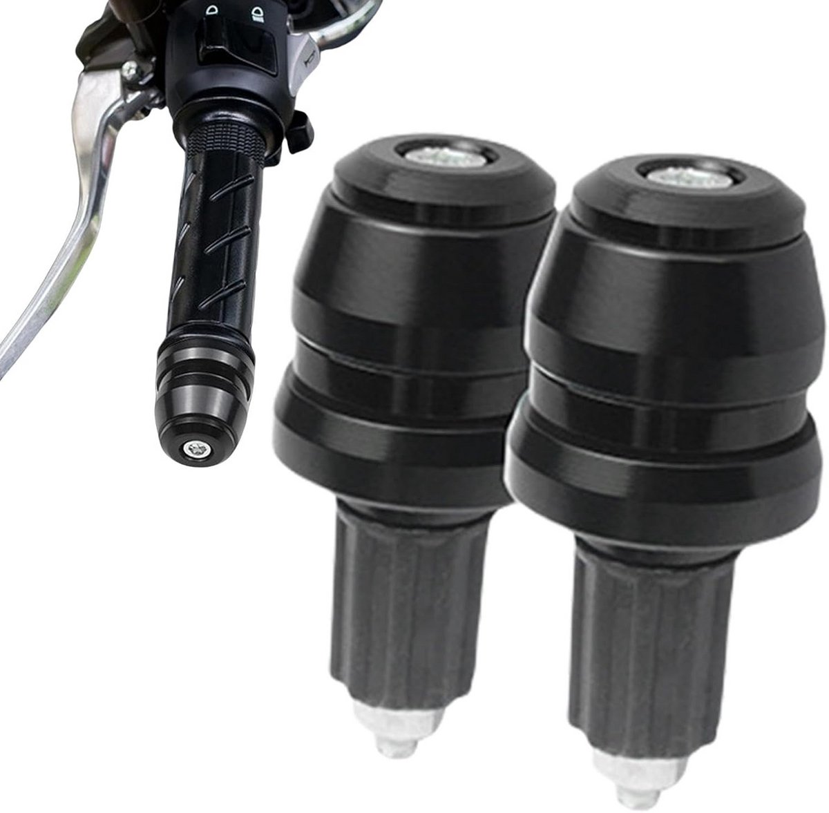 Motorstuuruiteinden - Stuurdoppen - Motorrijden - Aluminium legering - 7/8 inch - Zwart