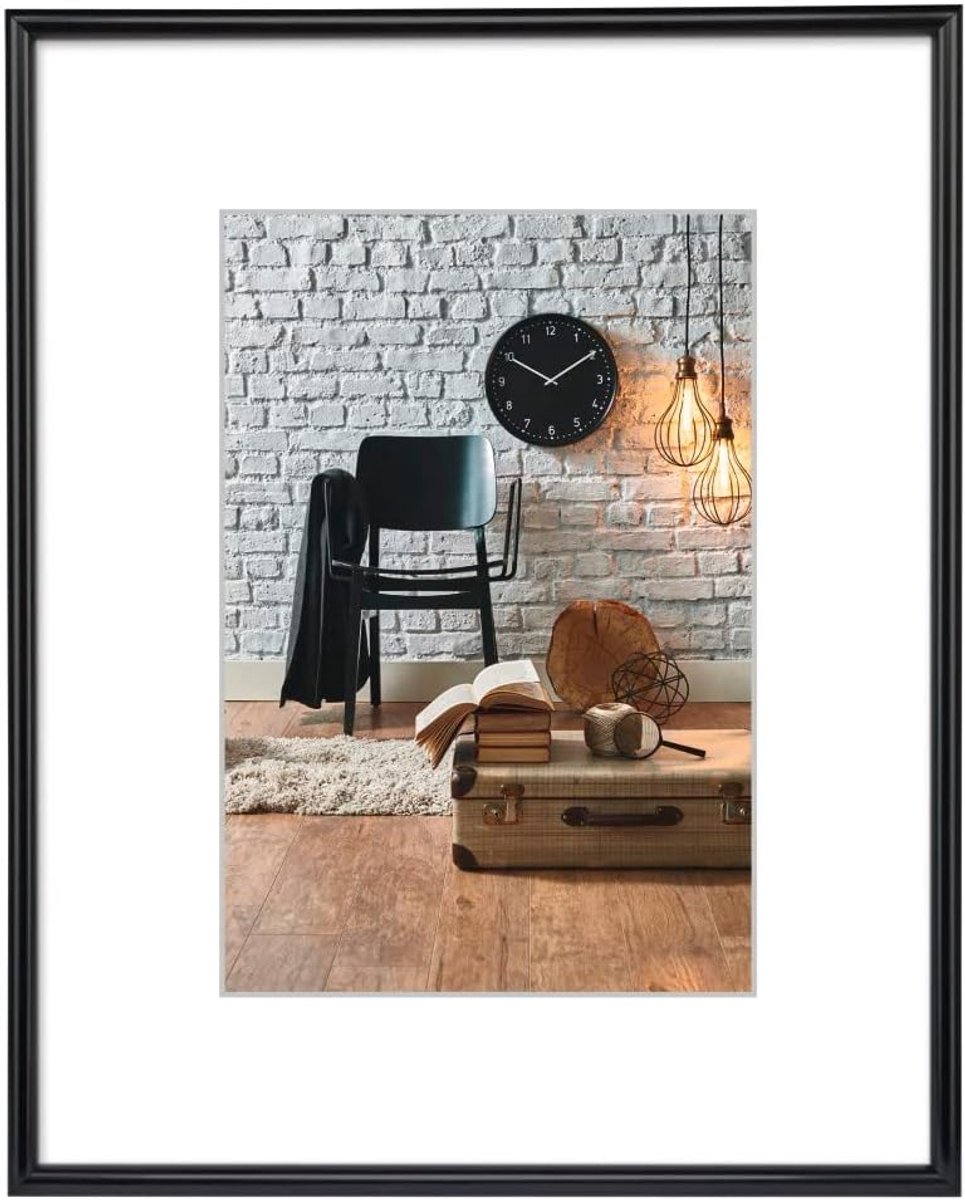 Famanu Kunststof fotolijst A3 zwart met passe-partout 18x24cm
