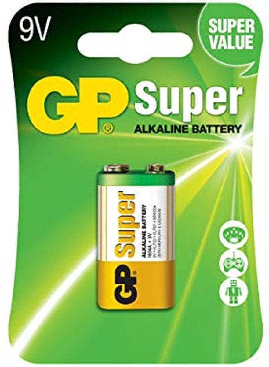 Alkaline Super 9V Batterij Blisterverpakking