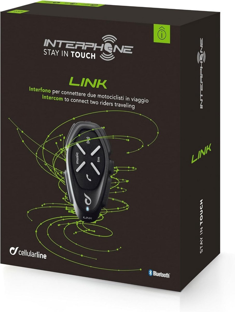 Bluetooth Intercom voor Motorcommunication tot 700 Meter - Communicatie tussen 2 Motorrijders met 20 Uur Gespreksduur - Muziek, GPS en Radio Functie