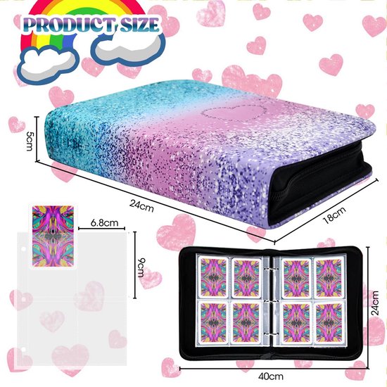 Disney Card Binder Boek Collectie Kaarten Houder Anime Kaart Album Met 50 Binnenpagina 'S Rits Kan Maximaal 900 Kaarten Kinderen Speelgoed Cadeau  26