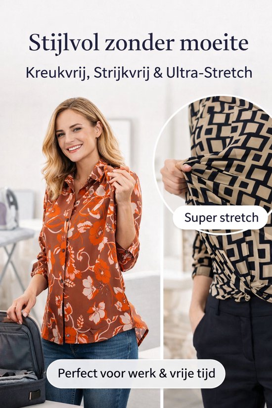 Angelle Milan - Vêtements de voyage pour femmes - Chemisier militaire avec cordon - Respirant - Infroissable - Robe durable - En 5 tailles - Taille M