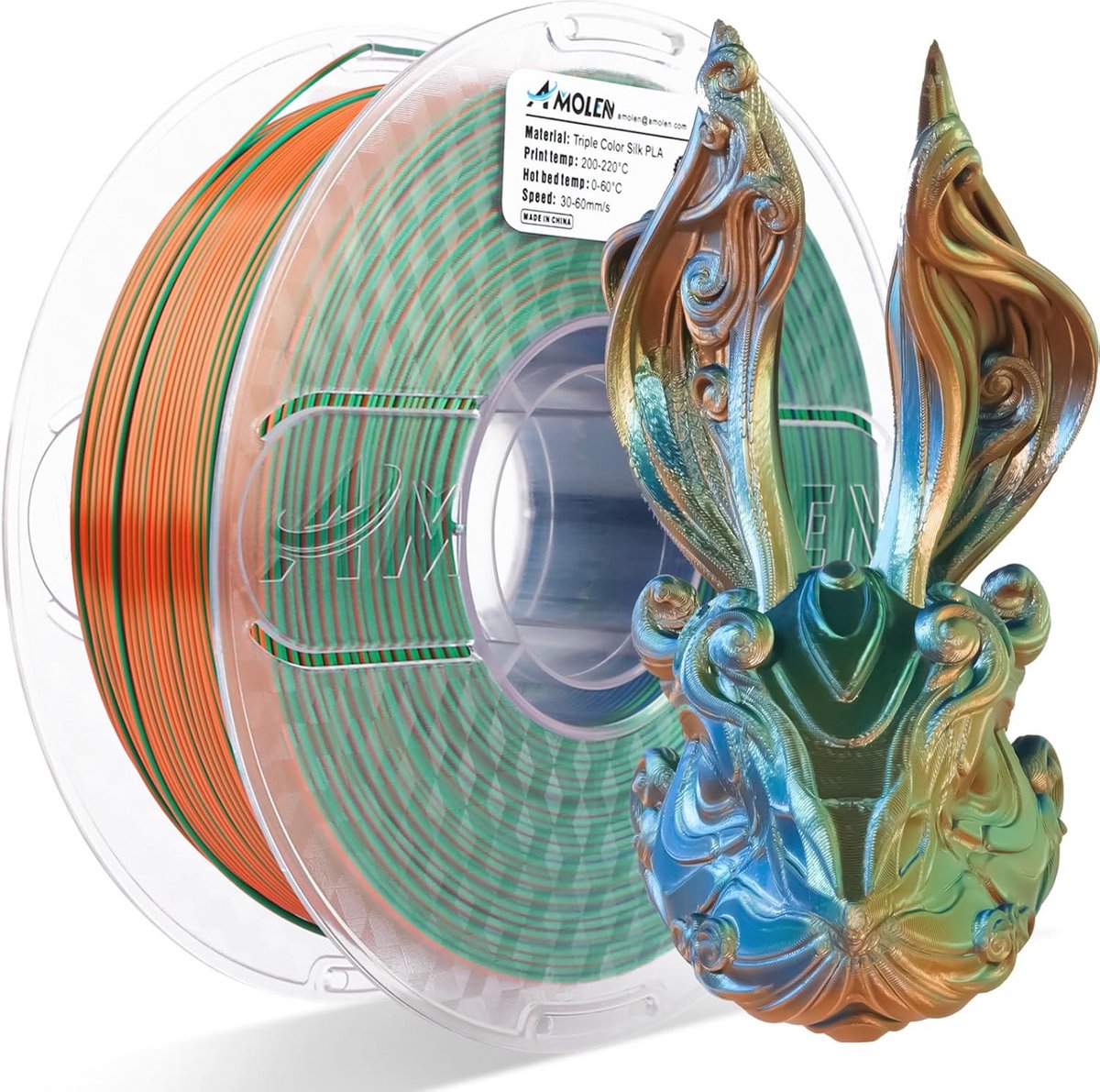 3D Printer Filament - PLA Filament in 3 Kleuren met Zijde-uitstraling, 1,75 mm, 1 kg