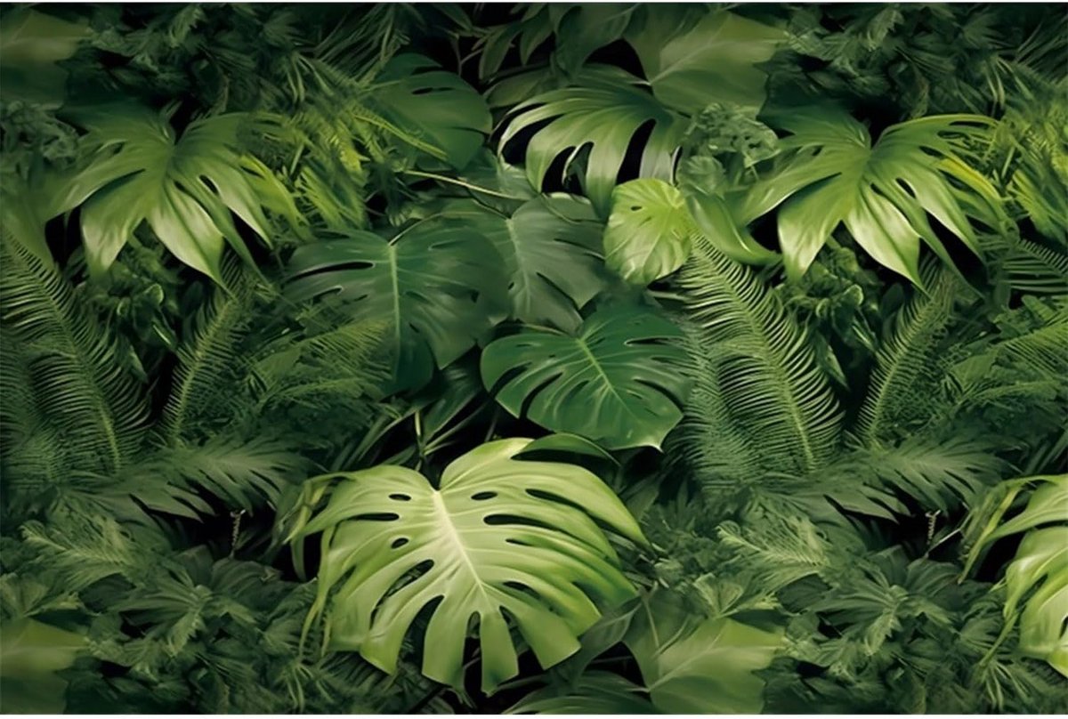 Groot Terrarium Achtergronddecoratie 120x50cm Tropische Bladeren voor Aquarium en Reptiel Habitat