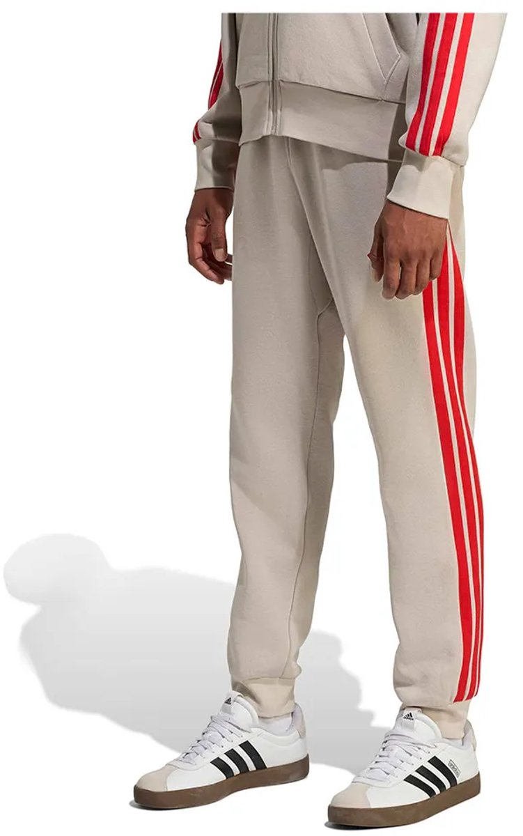 Adidas Essentials 3 Stripes Fleece Joggers L Regular Man Wonder Alumina / Pure Ruby