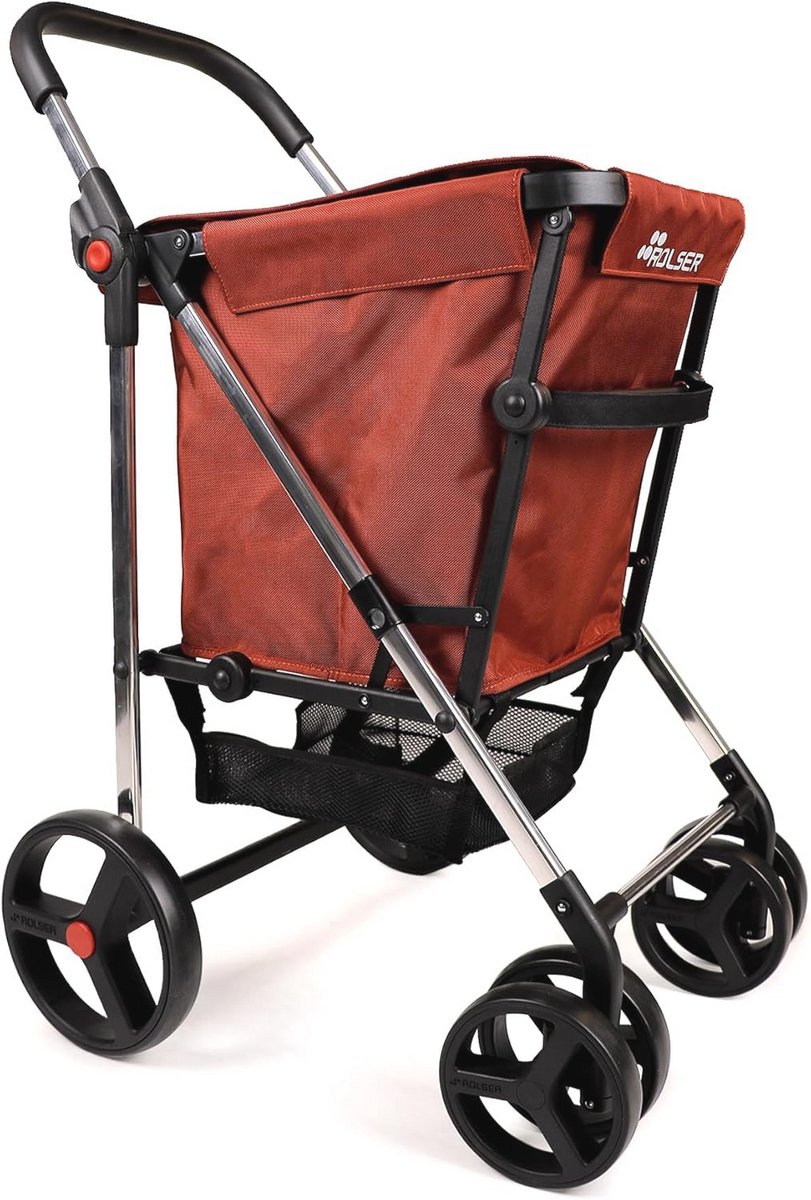 Vouwbare Winkelwagentrolley met Grote Wielen en Ergonomisch Handvat
