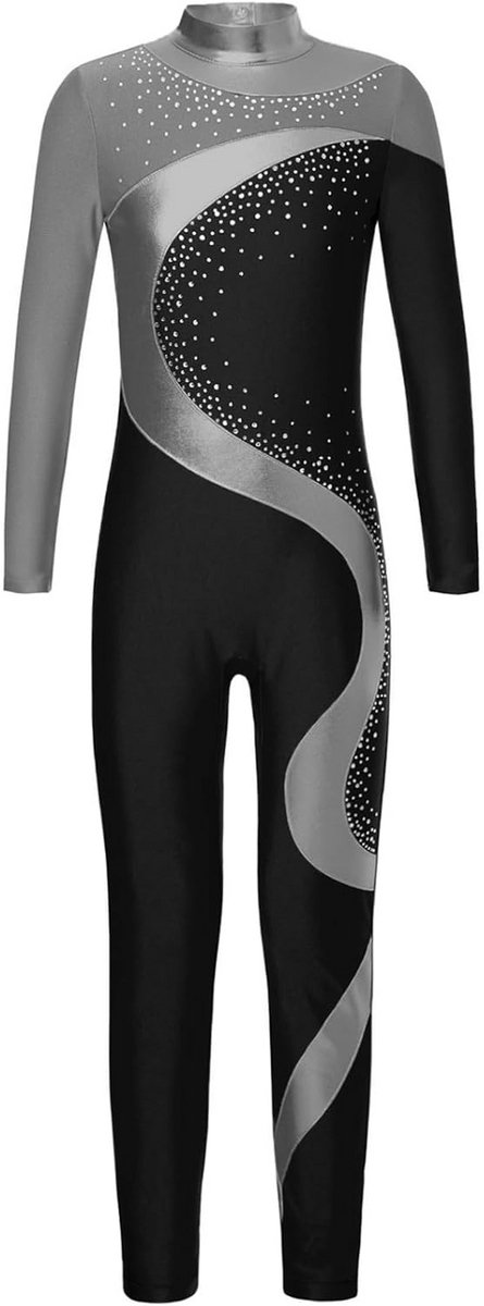 Turnpakje Lange Mouwen Glitter voor Meisjes Ballet en Kunstschaatsen Kinderen Turnpakje Lange Mouwen Glitter voor Meisjes Ballet en Kunstschaatsen Kinderen