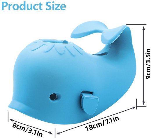 1 stuk - Kraanbeschermer - Badkraan Beschermer - Badkraan Hoes - Veiligheidshoes voor badkraan - Blauwe walvis beschermer - Siliconen anti-botsingshoes voor babybadje - Geschikt voor kinderen en peuters — afbeelding 2