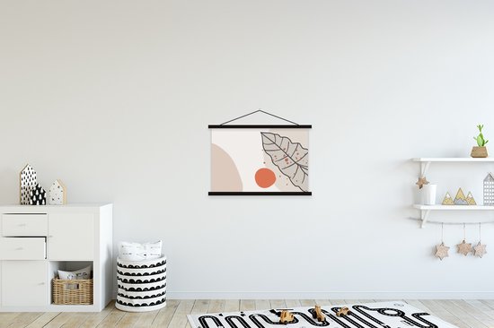 Porte-affiche avec affiche - Affiche scolaire - Été - Oranje - Feuille - 60x40 cm - Lattes noires