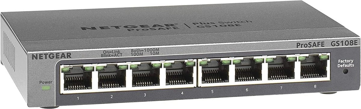 8-poorts Gigabit Ethernet Switch met beheerfunctie