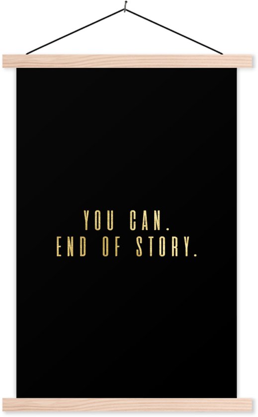 Accroche-affiche incl. Affiche 120x180 cm - Affiche scolaire - Citations - Motivation - Goud - Affiche textile - Lattes blanches