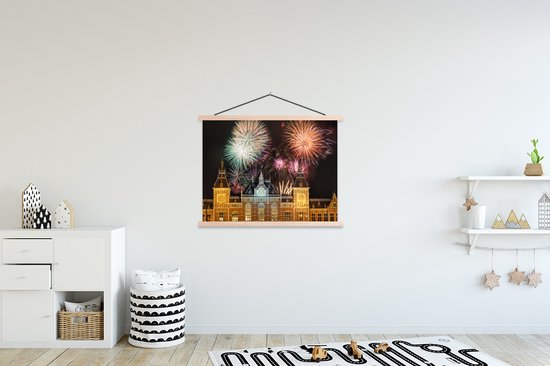 Affiche scolaire - Feux d'artifice - Amsterdam - Central - 150x113 cm - Lattes vierges