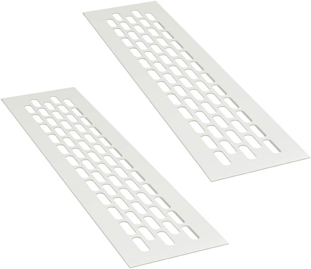 Aluminium Ventilatiegrille - 24,5 x 6 cm - Wit - 2 Stuks | Rechthoekige Uitlaatventilator