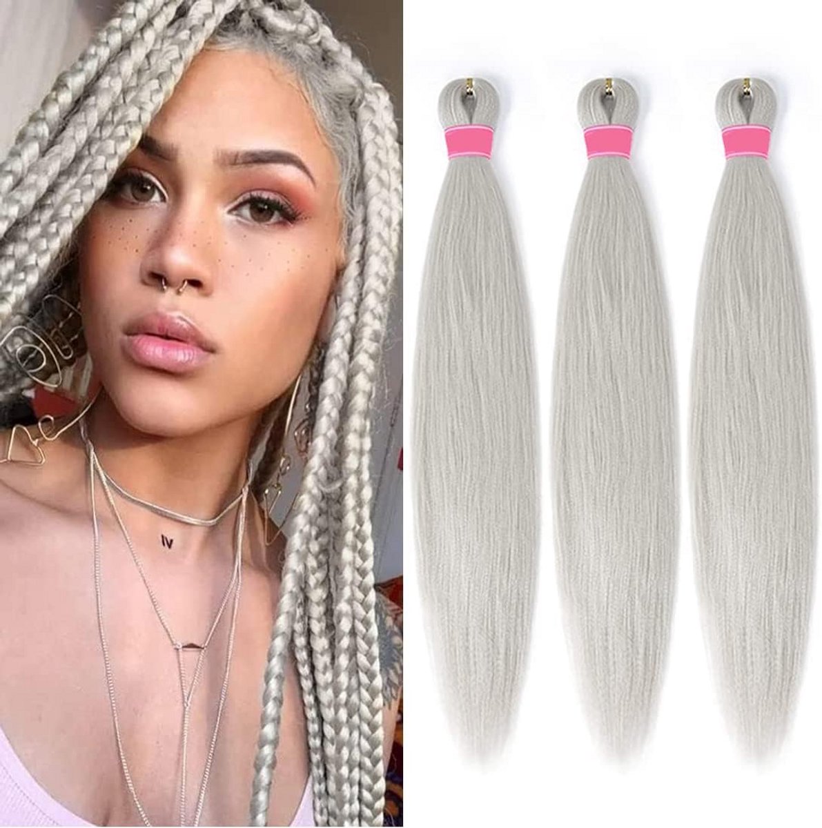 Professionele Vlecht Haar Extensies 26 Inch Vrij Van Jeuk 3 Pakketten