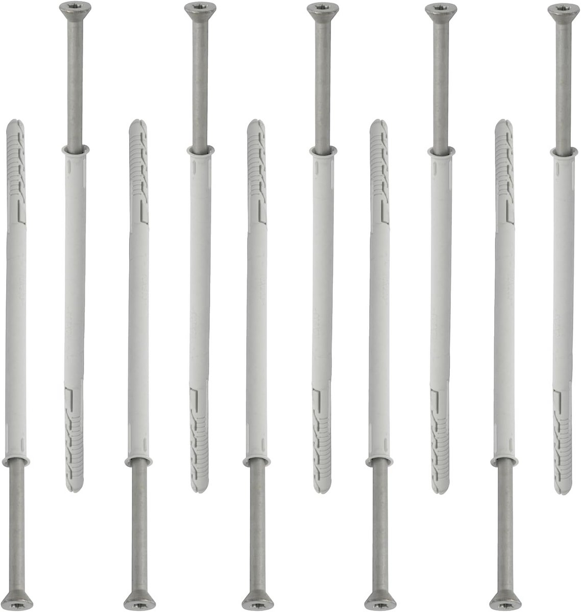 Set van 10 kunststof pluggen en zelftappende schroeven voor betonbevestiging - ideale bevestigingsoplossingen