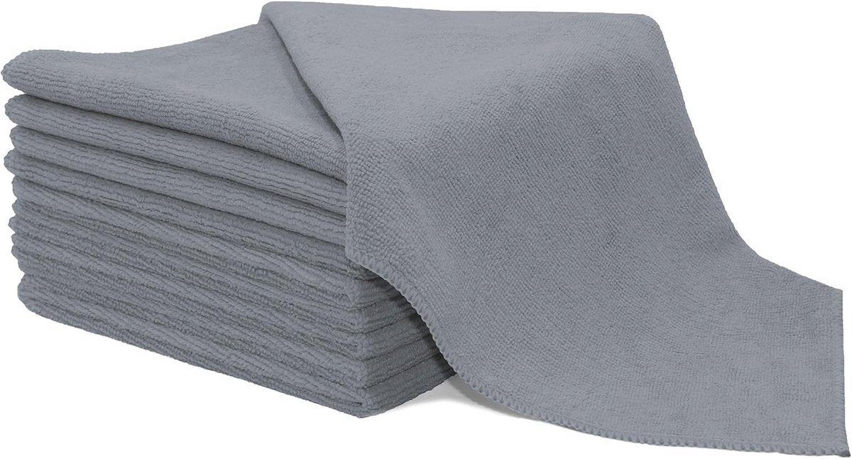 Set van 10 microvezeldoeken, 40x40 cm, 280 g/m², geel - ideaal voor huishoudelijk gebruik