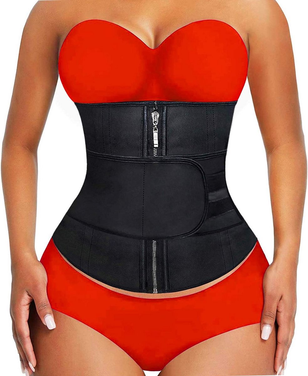 Latex Taille Trainer voor Vrouwen met Dubbele Riem - Onderbust Sculpting voor Workout
